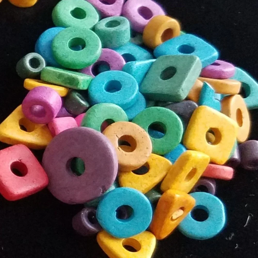 240 Greek Ceramic BEADS Mixed Colors & Shapes NEW bundle set lot over 45g
